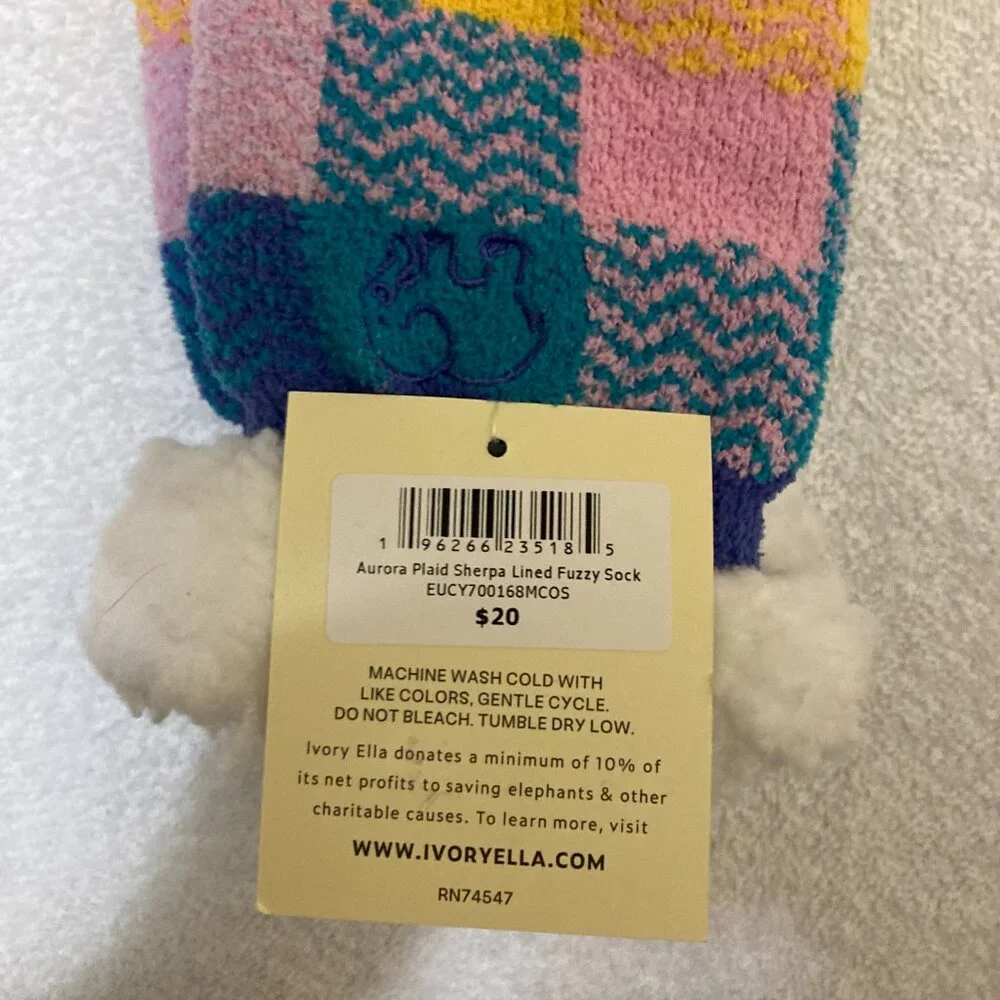 Brand New Ivory Ella Sherpa Lined Fuzzy Quarter Socks - 2 Pairs